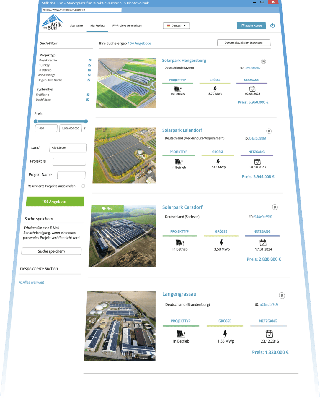 Solar Investments Marktplatz
